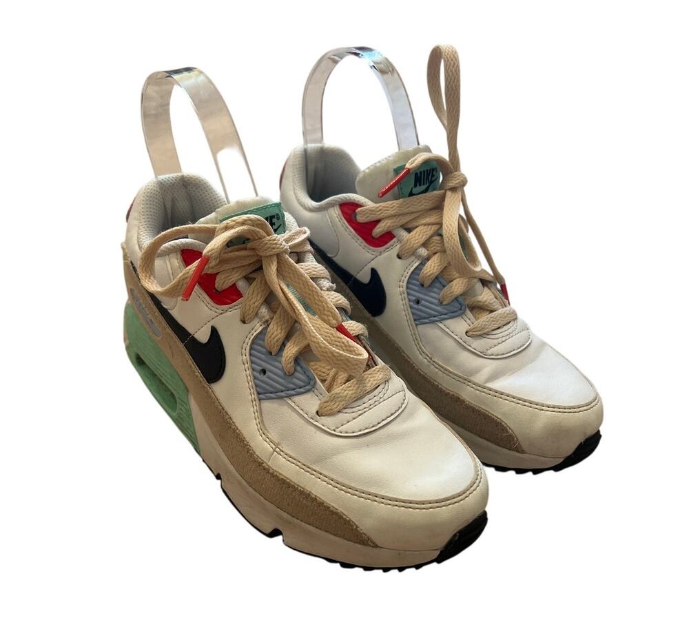 Nike Air Max 90 SE Multicolor Patch Shoes Youth 3Y FD0692-100